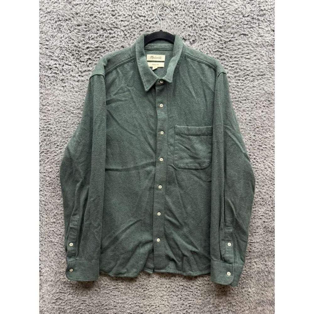Madewell Sunday Flannel Perfect Fit Long-Sleeve Shirt Old Spruce Mens Size M